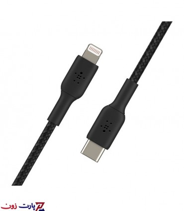 کابل شارژ USB-C به لایتنینگ با روکش بافته (1متری) بلکین مدل CAA004bt1MBK